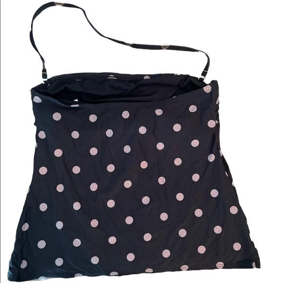 DKNY Swim Bathing Suit Top only Black with Gray Polka dots Loose Fit Small - Picture 7 of 15